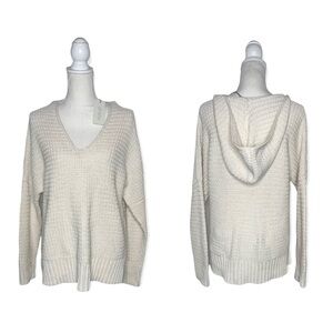 RACHEL ZOE Ivory Relaxed Hooded Sweater M NWT